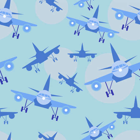 Kids seamless pattern with airplanes - baby pattern.のイラスト素材