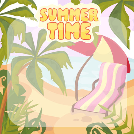 Summer time background banner design template Vector illustration