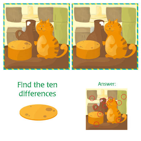Finding Differences Educational Task for Preschoolのイラスト素材