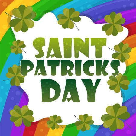 Saint Patricks Day Card Design - rainbow Backgroundのイラスト素材