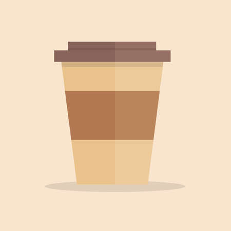 Coffee cup icon. Flat design style. Coffee paper cup silhouette in stylish colorのイラスト素材