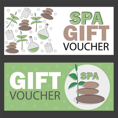 Gift Voucher template for Spa, Hotel Resort. Vector illustration banner - discount card.のイラスト素材