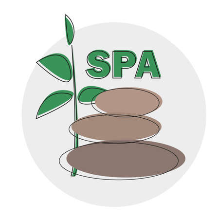 Vector Spa Logo template. Spa stones hand drawn illustration for spa logo design.のイラスト素材