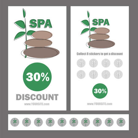 Gift Voucher template for Spa, Hotel Resort, Vector illustration banner - discounr cardのイラスト素材