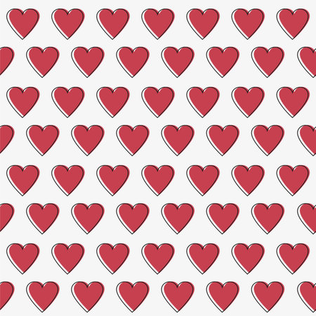 Simple hearts seamless vector pattern. Valentines day background isolated on plain background.