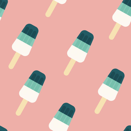 Vector illustration of Cute ice cream Seamless pattern . Vector background. Trendy Simple vector...