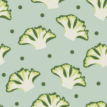 Seamless vegetables set of broccoli on geen background. Vector illustration - Trendy Simple vector symbol for web site design - minimalismのイラスト素材