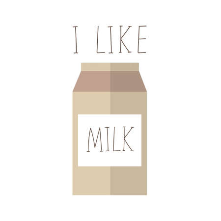 Hand drawn vector illustration with carton milk box packages. Used for poster, banner, web, t-shirt print, bag print, badges, flyer, logo design and more.のイラスト素材