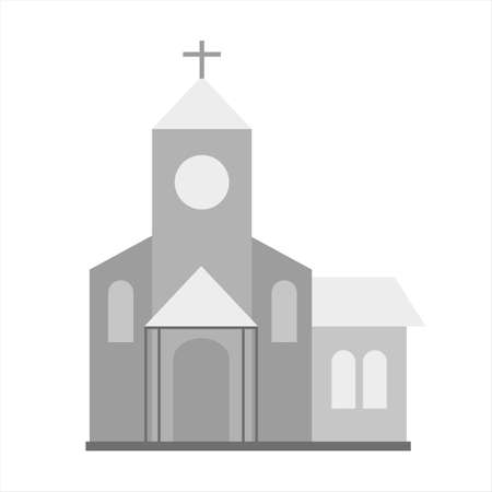 Church icon. Gray monochrome illustration of church vector icon for webのイラスト素材