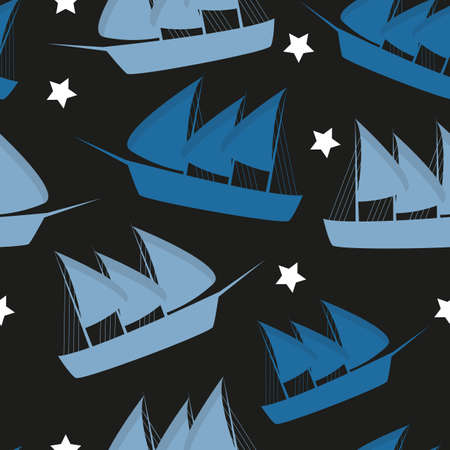 Columbus Day pattern repeat seamless in blue color for any design. Vector illustrationの写真素材