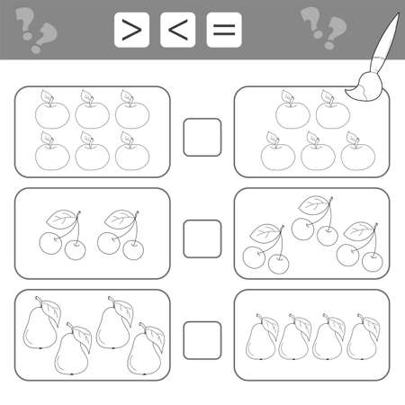 Math educational game for children. Counting equations. Addition worksheet - count and colorのイラスト素材