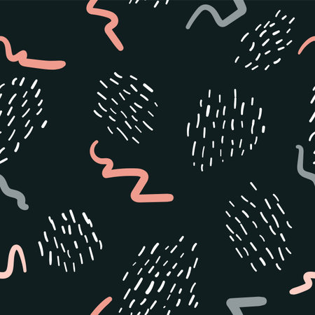 Pastel pink and grey brush stroke pattern - modern seamless design for print - dark background