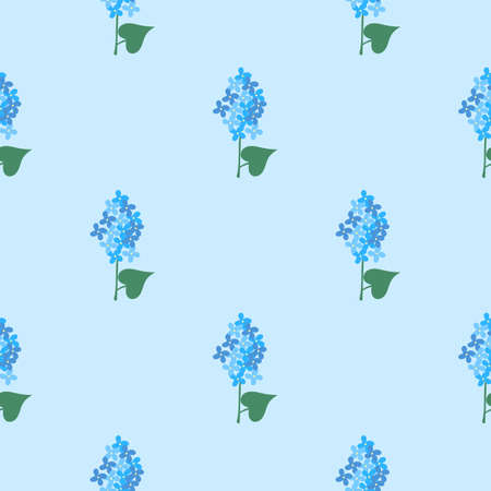 Vector seamless background with lilac flowers. Simple spring patternのイラスト素材