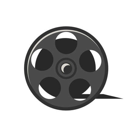 Film reel on white, vector icon in flat designのイラスト素材
