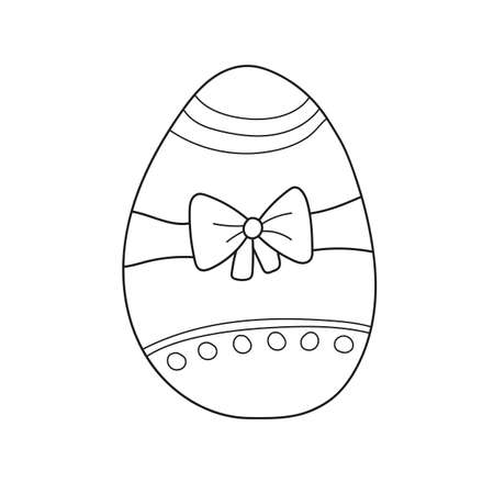 Simple coloring page. Decoration easter egg. Coloring book for kids. Hand drawn vector illustration.のイラスト素材