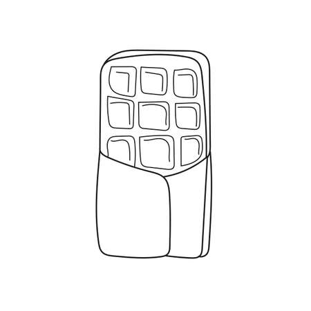 Simple coloring page. Chocolate packaging. A simple freehand drawing for coloring. Preschool Learning Worksheetのイラスト素材