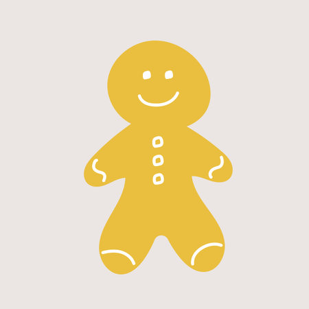 Vector illustration. Hand drawn doodle of Christmas cookies Gingerbread man. New year biscuit ginger...