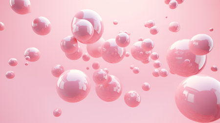 Pink balloons, bunny balloon, pink bubbles beautiful texture. AI generated imageの素材