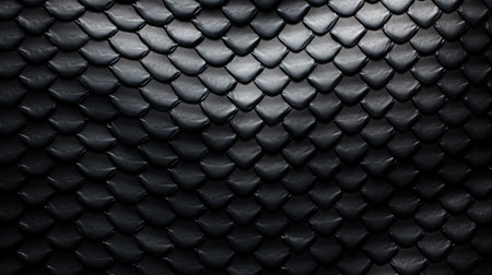 Background texture black leather reptiles. Snake skin or dragon scale texture. AI generated imageの素材
