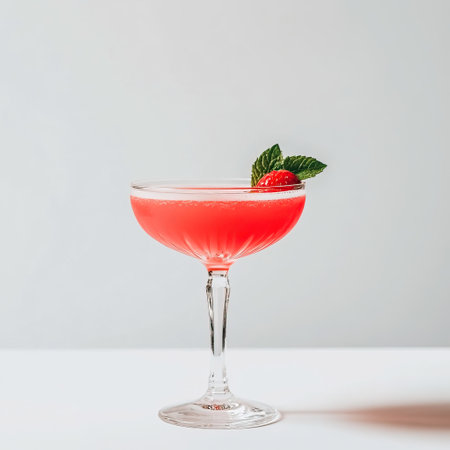 A Chic Pink Cosmopolitan on White Backgroundの素材