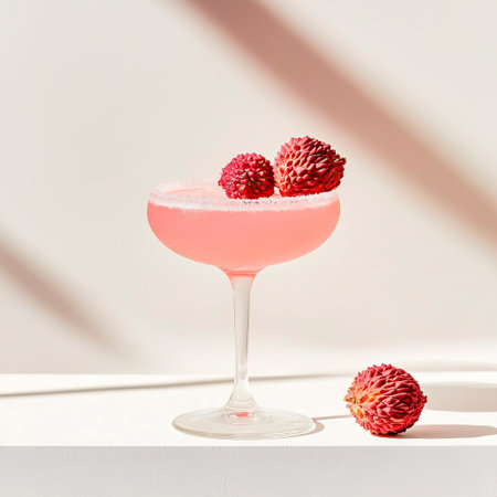 A Refreshing Lychee Martini on White Backgroundの素材