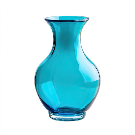 A vibrant blue vase, perfect for floral arrangements.の素材