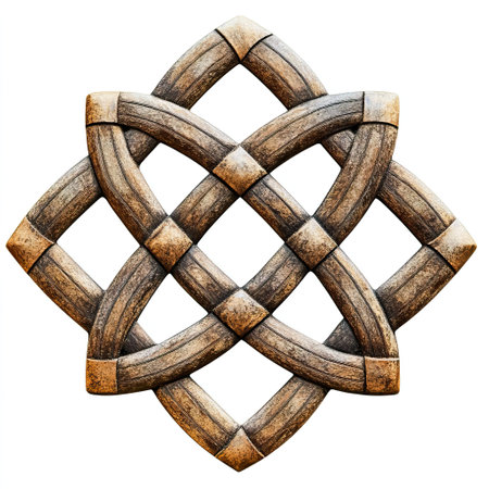 Detailed Celtic Knot on White Backgroundの素材
