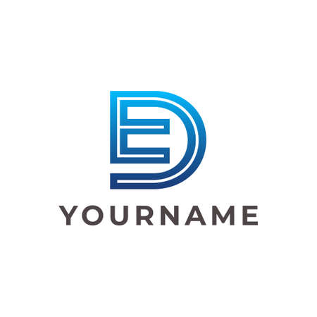 E and D Letter Initials Logo Designのイラスト素材