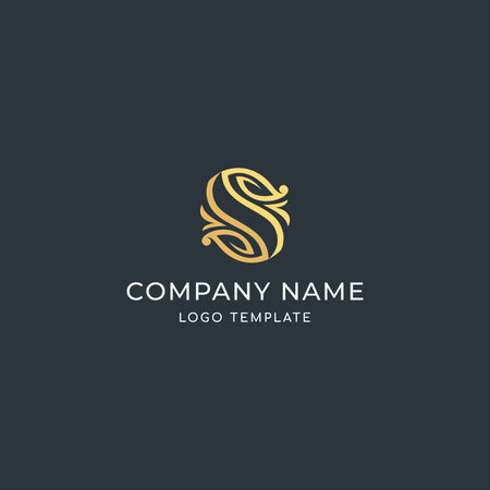 Luxury Sign Letter S. With Leaf Mark. Premium Logo Templateのイラスト素材