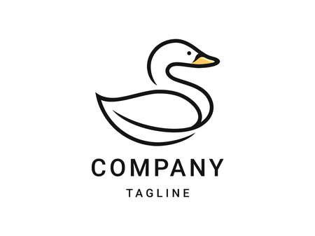 Duck Organic Farm Logo Templateのイラスト素材