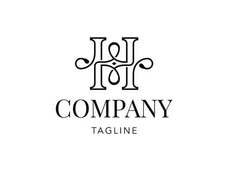 Letter H luxury elegant logo designのイラスト素材