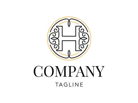 Letter H luxury elegant logo designのイラスト素材