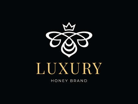 Luxury Honeybee Logo illustration best for label design Premium Vectorのイラスト素材