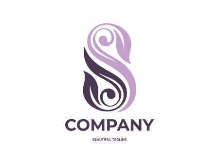 LUXURY LETTER S LOGO DESIGN IDEA WITH LEAF. NAME INITIAL FOR BRAND OR COMPANYのイラスト素材