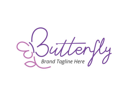 Butterfly logo minimalistのイラスト素材