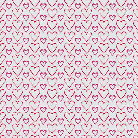 A Valentine seamless heart and polka dots pattern in red and pink with pearl white background for Valentine's day celebrate.のイラスト素材