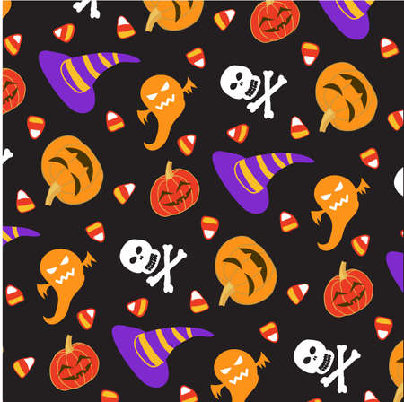 Halloween pattern scrapbook paper.のイラスト素材
