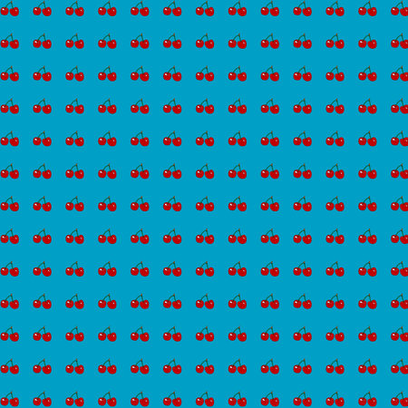 cherry in light blue background light blue back cherry patternのイラスト素材