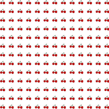 cherry in white background white back cherry patternのイラスト素材