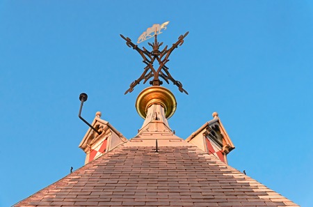 Weather vane of Saint Maarten on top the Domtoren, Utrecht.の写真素材