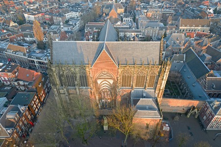 UTRECHT, THE NETHERLANDS, JANUARY 26, 2017 - Aerial view of domchurch or Saint Maarten church.のeditorial素材