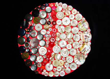 a colorful mandala of buttons