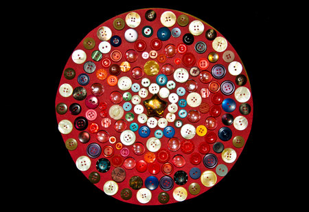 a colorful mandala of buttons
