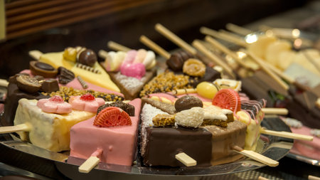 olourful candies at a Christmas market in Germany