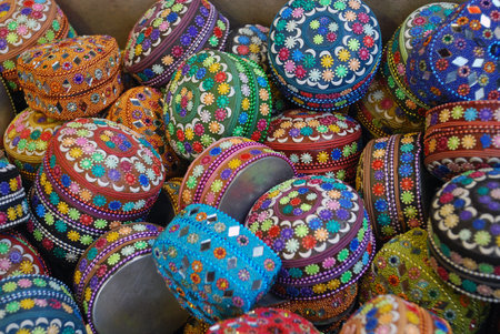 Colourful, miniature boxesの写真素材