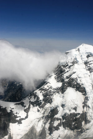 above the mountains