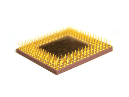Photo of the x86 microprocessor close up