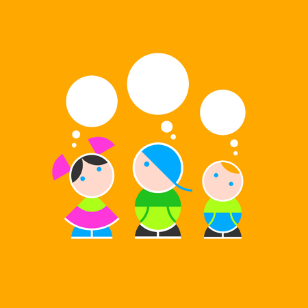 Children and their thoughtsのイラスト素材