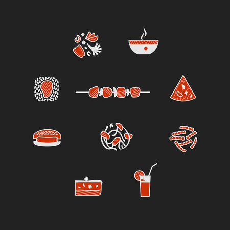 Foods and drinksのイラスト素材