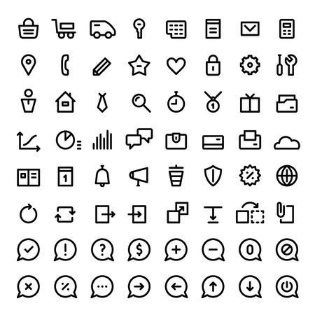 64 mni icons for web services and online shopsのイラスト素材